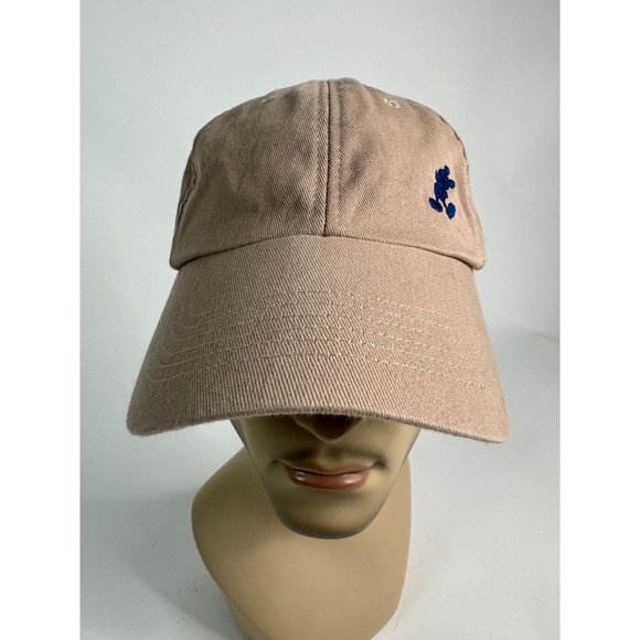 Disney Parks Embroidered Mickey Mouse Blue Icon Hat Cap Khaki Beige Adjustable - Picture 3 of 16